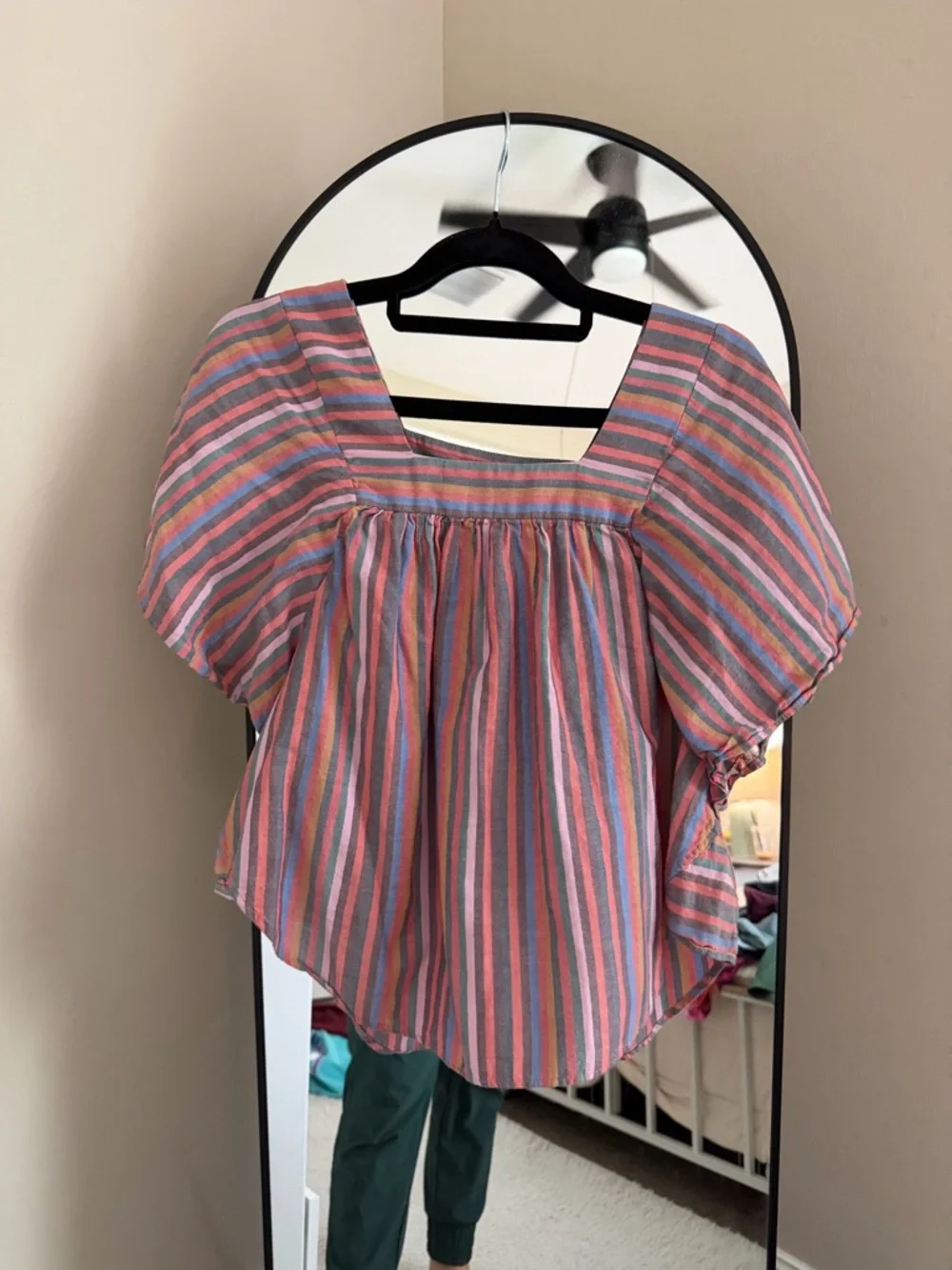 Madewell Striped Square-Neck Top - Pink, Blue, Yellow